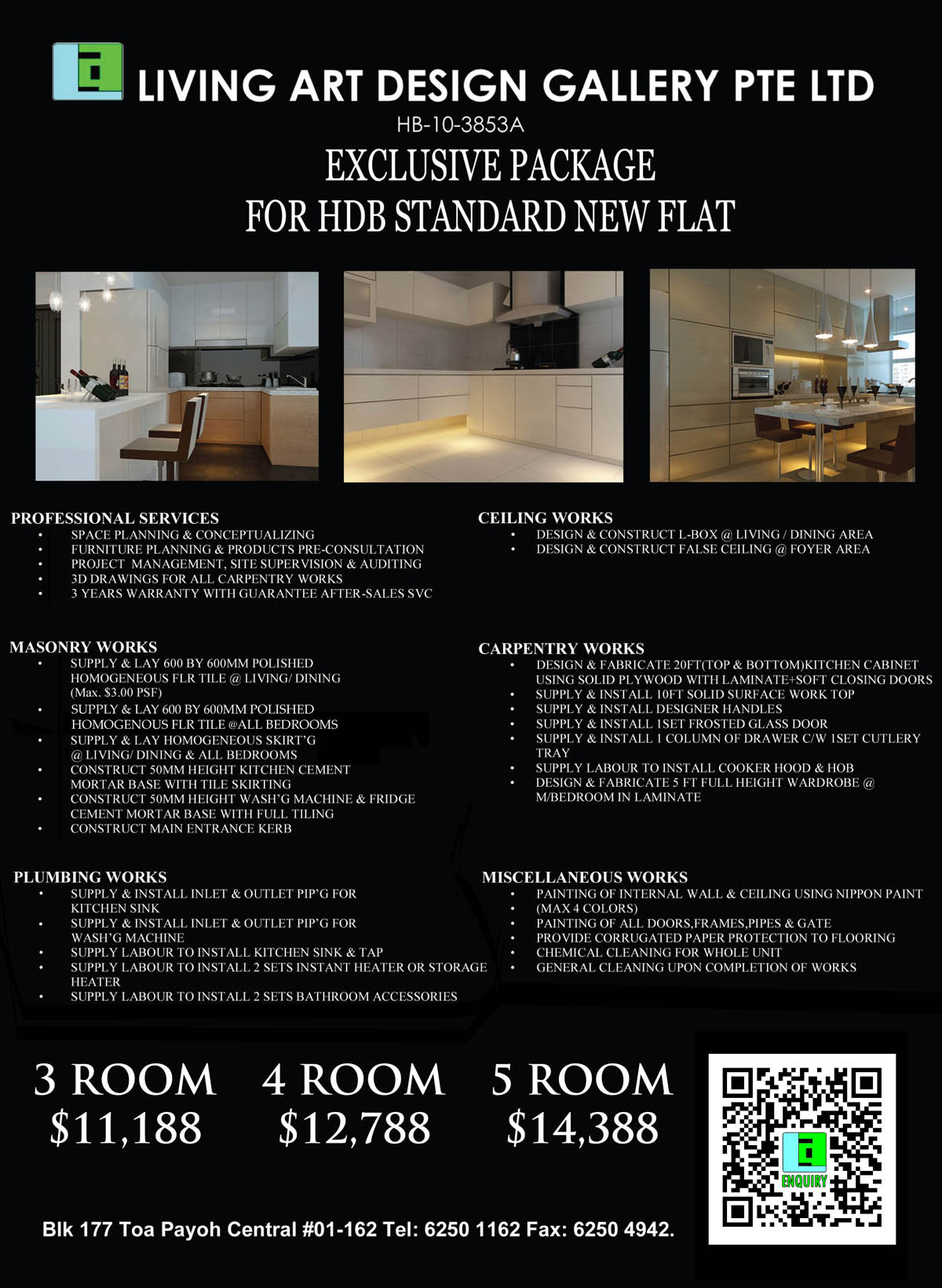 Package 2: HDB Standard Exclusive Package for HDB Standard New Flat $11,188