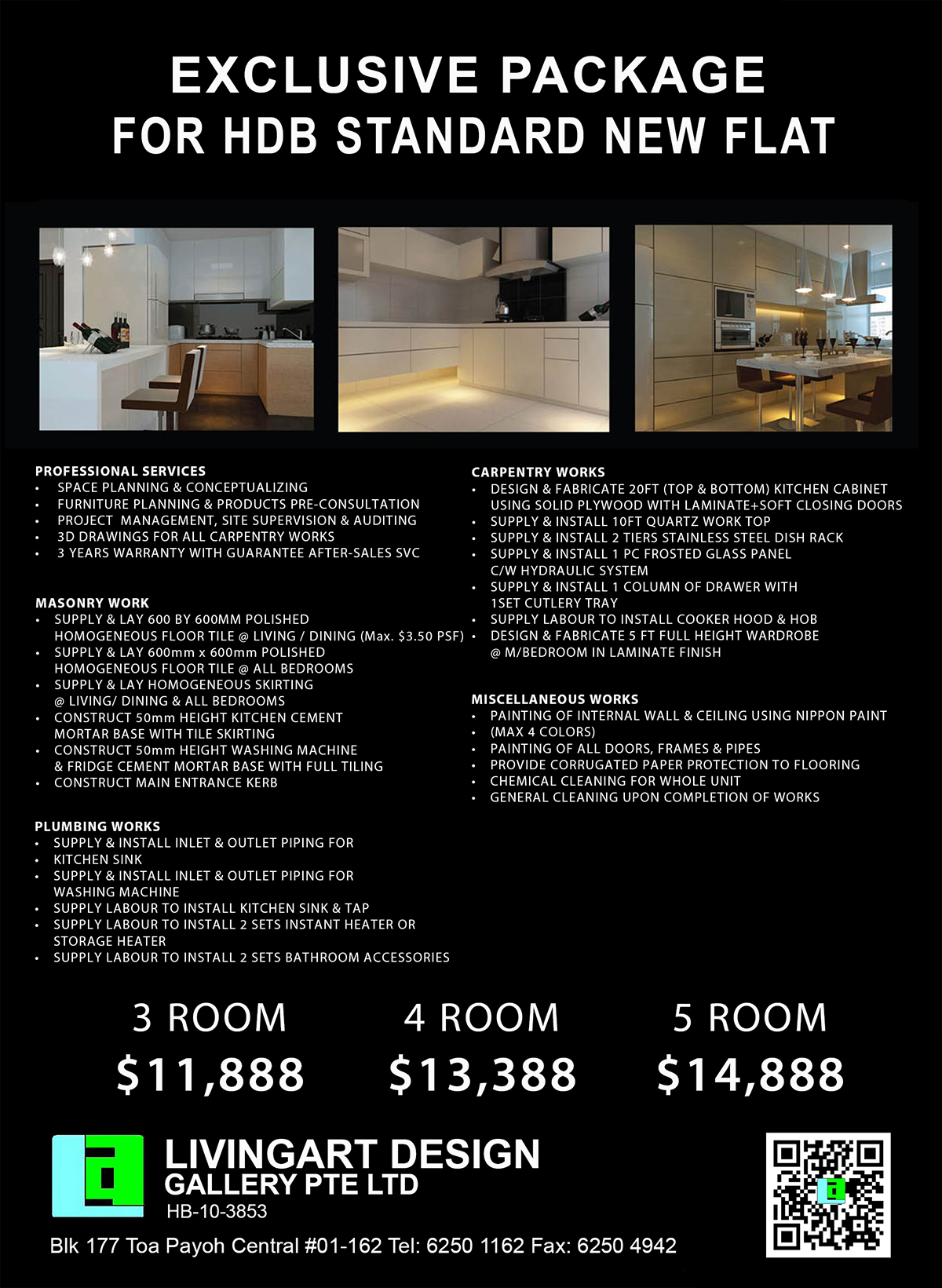 Package 2: HDB Standard Exclusive Package for HDB Standard New Flat $11,188