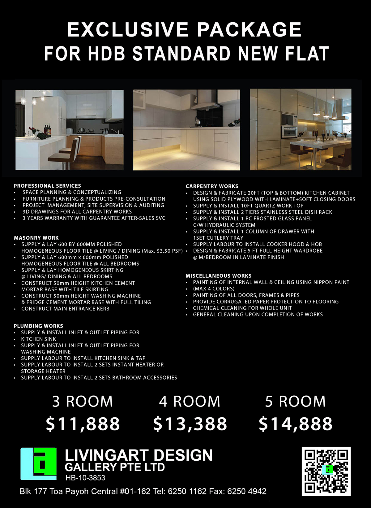 HDB Standard Exclusive Package for HDB Standard New Flat $11,888