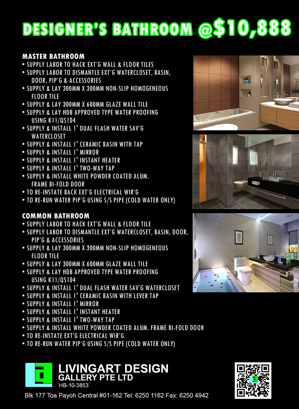 2 Bathroom Designer Makeover $10,888